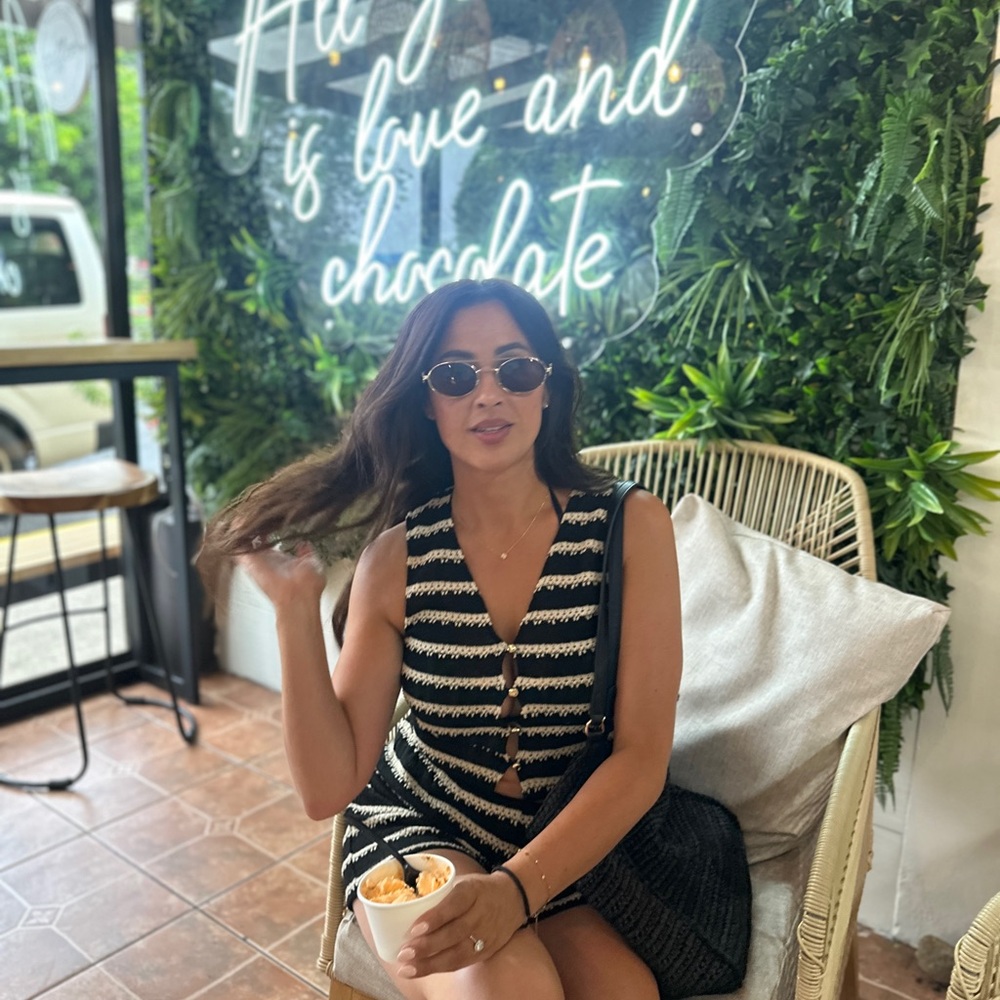 Black and White Striped Sleeveless top and short  set
